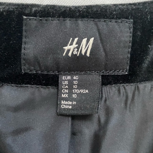 H&M Velvet Cropped Biker Jacket - Picture 3 of 4